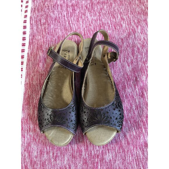 L'artiste Spring Purple Strappy Sandals Leather Shoes Flower EUR 40 / US 9.5 - Picture 8 of 9